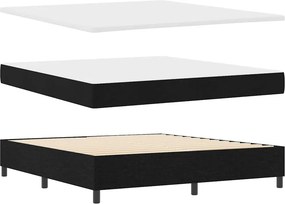 vidaXL LED Κρεβάτι με βάθρο με στρώμα Μαύρο 180 x 200 cm ύφασμα