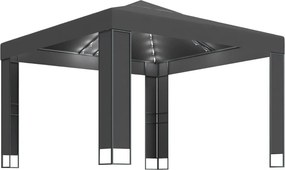 vidaXL Κιόσκι με Διπλή Οροφή και Φωτάκια LED Ανθρακί 3 x 3 μ.