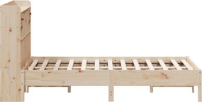 vidaXL Κρεβάτι Βιβλιοθήκη Χωρίς Στρώμα 140x200 εκ Μασίφ Ξύλο Πεύκο