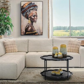 Πίνακας σε Καμβά &quot;African lady 36214&quot; Fylliana Μπέζ - Καφέ 80x4x120 εκ. 80x4x120 εκ.