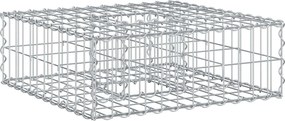 vidaXL Ανασηκωμένο κρεβάτι gabion Ασημί
