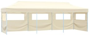 vidaXL Τέντα Εκδηλώσεων με 5 Τοιχώματα Πτυσσόμενη Pop-Up Κρεμ 3 x 9 μ.