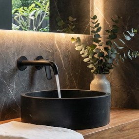 Tema Naxos 6818N – Εντοιχιζόμενη Μπαταρία Νιπτήρα Black Matt