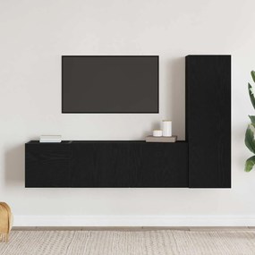vidaXL Σετ επίπλου τηλεόρασης 3 pcs Μαύρη Οξυά Επεξεργασμένο Ξύλο