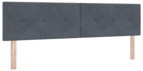 vidaXL Κρεβάτι Box Spring με Στρώμα Σκούρο Γκρι 180x200 εκ. Βελούδο