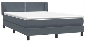 Box Spring Κρεβάτι με στρώμα Σκούρο γκρι 140x220 cm Βελούδινο - Γκρι