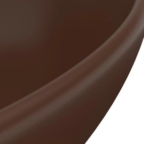 Νιπτήρας Πολυτελής Οβάλ Σκούρο Καφέ Ματ 40 x 33 εκ. Κεραμικός - Καφέ