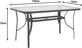 Τραπεζαρία Valor-Calan σετ 5τεμ μέταλλο-textilene καφέ