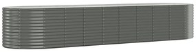 vidaXL Ζαρντινιέρα Γκρι 396x100x68 εκ. Γαλβανισμένος χάλυβας