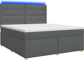 vidaXL Κρεβάτι box spring με στρώμα Σκούρο Γκρι 160 x 200 cm Ύφασμα
