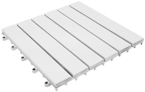 vidaXL Πλακάκια Deck 10 τεμ. Λευκά 30 x 30 εκ. από Μασίφ Ξύλο Ακακίας
