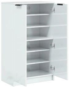vidaXL Παπουτσοθήκη Γυαλιστερό Λευκό 59x35x100,5 εκ. Επεξεργασμένο Ξύλο