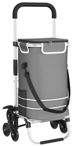 vidaXL Καρότσι Αγορών Γκρι 47 x 39 x 100.5 εκ. Ύφασμα Oxford