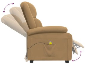 vidaXL Πολυθρόνα Μασάζ Καφέ Βελούδινη