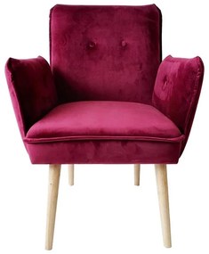 Armchair Fabric with Buttons Bordeaux 63*64*84 cm