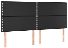 vidaXL Κεφαλάρια Κρεβατιού 4 τεμ. Μαύρο 90x5x78/88 εκ. Συνθετικό Δέρμα