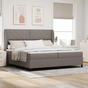 vidaXL Κρεβάτι με ελατήρια με στρώμα Taupe 200 x 200 cm ύφασμα