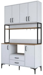 Ντουλάπι Κουζίνας 893RAN4969 120x40x198,6cm White-Oak Μοριοσανίδα, Μελαμίνη