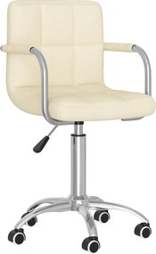 vidaXL Καρέκλα Γραφείου Περιστρεφόμενη Κρεμ Υφασμάτινη