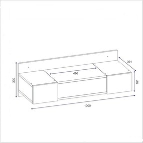 Τουαλέτα Μακιγιάζ Ανθρακί SETOOS 100x39.1x33