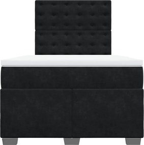 vidaXL Κρεβάτι Boxspring με Στρώμα Μαύρο 120 x 200 εκ. Βελούδινο