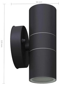 vidaXL Φωτιστικά Τοίχου LED Εξωτερικού Χώρου 2 τεμ. Ανοξείδωτο Ατσάλι