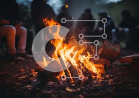 Intra Συλλεκτικό Ξύλινο Παζλ Plywood 4mm - Campfire in the Woods with People Σε Ξύλινο Κουτί - Διαστάσεις: 10x10 cm – 25 κομμάτια