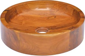 vidaXL Νιπτήρας Ø40 x 10 εκ. από Μασίφ Ξύλο Teak