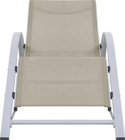vidaXL Ξαπλώστρα Κρεμ από Textilene και Αλουμίνιο