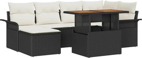 vidaXL Σετ Καναπέ Κήπου με αποθήκευση 7 pcs Μαύρο Πολυ ράταν