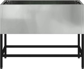 vidaXL Υψωμένη Γλάστρα Κήπου Ασημί 60 x 26 x 45 εκ