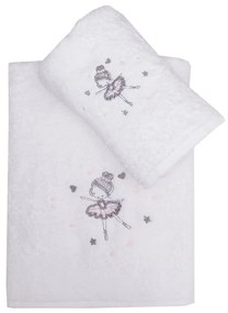 Πετσέτες Παιδικές Μπαλαρίνα (Σετ 2τμχ) White Viopros Σετ Πετσέτες 70x140cm 100% Βαμβάκι