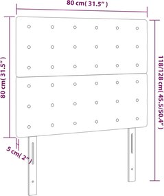 vidaXL Κεφαλάρι Κρεβατιού LED Κρεμ 80x5x118/128 εκ