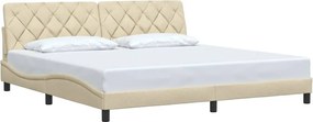 vidaXL Σκελετός Κρεβατιού Χωρίς Στρώμα Κρεμ 200x200 εκ. Υφασμάτινο