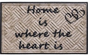 Πατάκι Εισόδου Amaron Home is Where the Heart is 002 45x75cm Beige Sdim 45X75