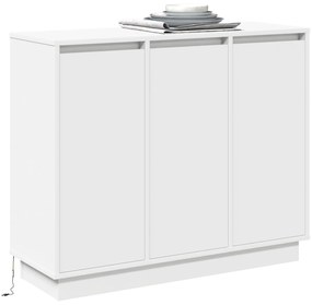 vidaXL Κομοδίνο LED Λευκό 90x32x75 εκ. από Επεξεργασμένο Ξύλο