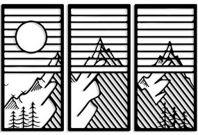 Διακοσμητικό Τοίχου Scenic Trio (Σετ 3Τμχ) 565TNL1238 80x40cm Black Wallity Μέταλλο