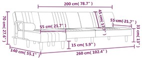 Καναπές Κρεβάτι Γωνιακός Κίτρινος 260 x 140 x 70 εκ. Βελούδινος 3157246