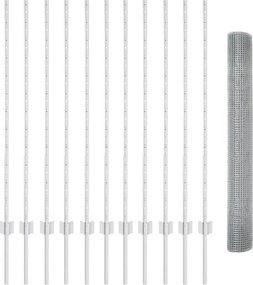 vidaXL Σιδερένιο πλέγμα με στήλη 25 x 1,2 μ (Υ x Ύψος)