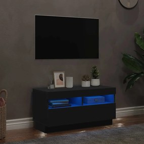 vidaXL Έπιπλο Τηλεόρασης με LED Μαύρο 80 x 35 x 40 εκ.