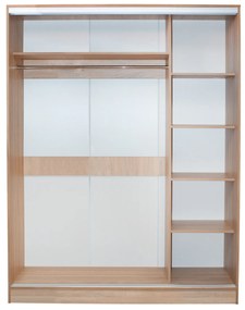 Ντουλάπα Δίφυλλη Συρόμενη Με Καθρέπτη Sonama 160x60x210 Εκ.