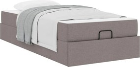 vidaXL Σκελετός κρεβατιού με στρώμα 2 pcs Taupe ύφασμα