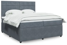 ΚΡΕΒΑΤΙ BOXSPRING ΜΕ ΣΤΡΩΜΑ ΣΚΟΥΡΟ ΓΚΡΙ 200X200 ΕΚ. ΒΕΛΟΥΔΙΝΟ 3294731