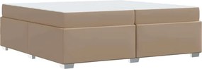 vidaXL Σκελετός Κρεβατιού Καπουτσίνο 200 x 200 cm ύφασμα