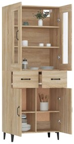 vidaXL Ντουλάπι Sonoma δρυς 69,5 x 34 x 180 εκ. από Επεξεργασμένο Ξύλο