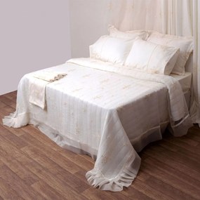 Κουβερλί 3330 Ecru (Σετ 3τμχ) Ecru Viopros Queen Size 240x250cm Microfiber