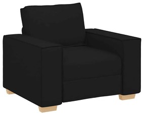 vidaXL Καναπές 3 pcs Μαύρο Ύφασμα μείγματος λινών