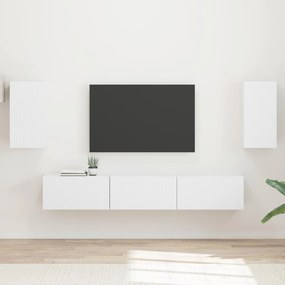 vidaXL Σετ επίπλου τηλεόρασης Επιτοίχιο 5 pcs Λευκό Επεξεργασμένο ξύλο