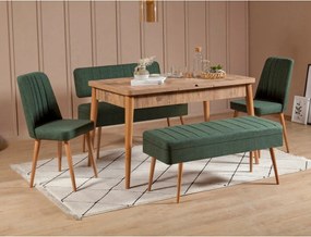Extendable Dining Table &amp; Chairs Set (5 Pieces) Vina 1070 - 4 - Atlantic, Green Atlantic Pine
Green
