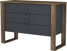 Συρταριέρα Καρυδιά / Ανθρακί BUMERANG 110x44,8x76